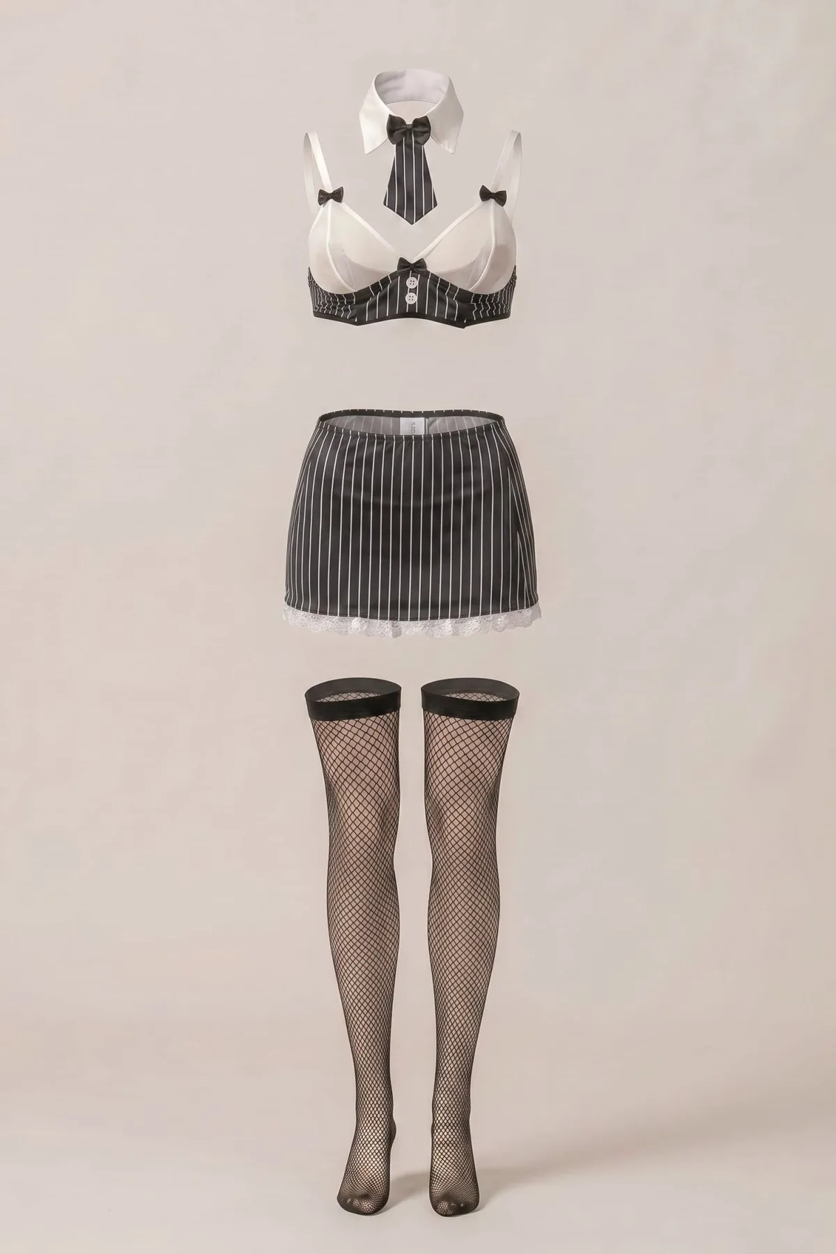 Рольовий костюм секретарки Dress Code від Spokusna: ліф, спідниця, комірець і панчохи, викладка
